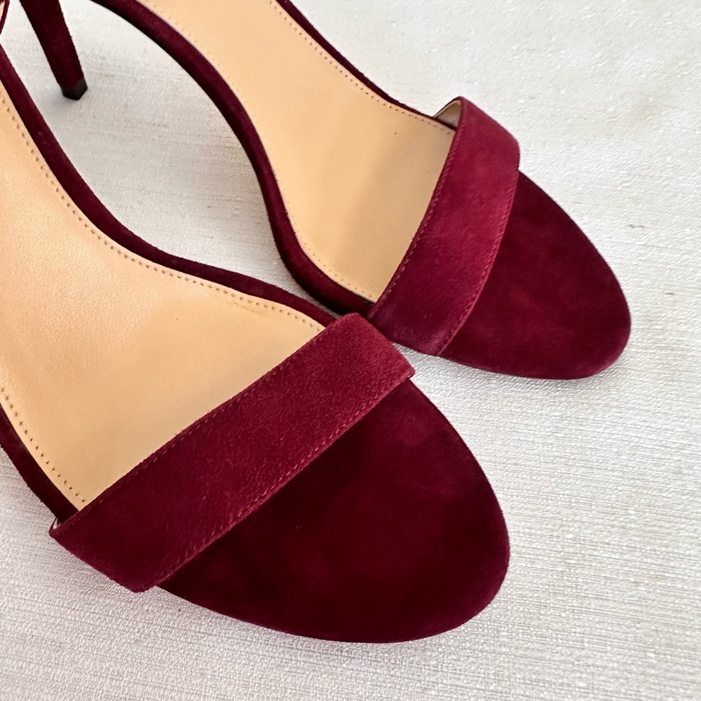 New Michael Michael Kors Simone Wine Suede Ankle Strap Dress Sandals Womens 8.5M - Picture 5 of 10